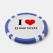 CUSTOM! I Heart Poker Chips - Blau (Einzeln)