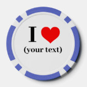 CUSTOM! I Heart Poker Chips - Blau (Rückseite)