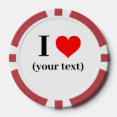 CUSTOM! I Heart Poker Chips - Rot (Vorderseite)