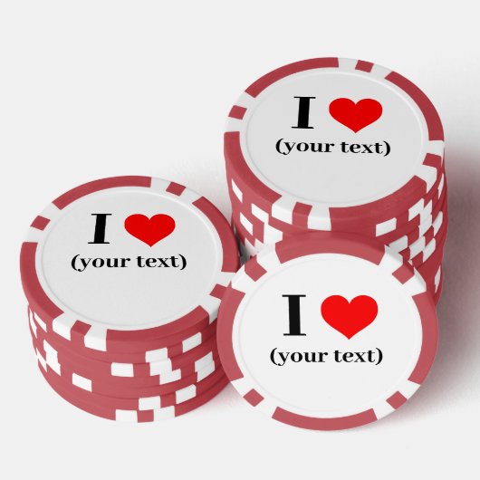 CUSTOM! I Heart Poker Chips - Rot (Stapel)