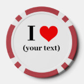 CUSTOM! I Heart Poker Chips - Rot (Rückseite)
