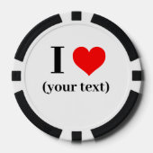 CUSTOM! I Heart Poker Chips - Schwarz (Vorderseite)