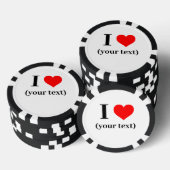 CUSTOM! I Heart Poker Chips - Schwarz (Stapel)