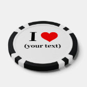 CUSTOM! I Heart Poker Chips - Schwarz (Einzeln)