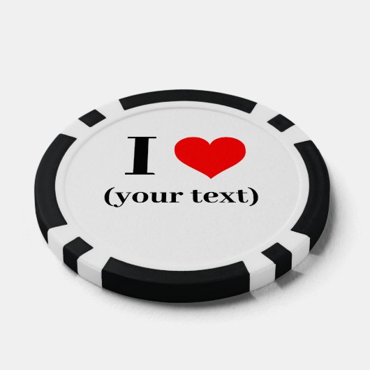 CUSTOM! I Heart Poker Chips - Schwarz (Einzeln)