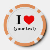 CUSTOM! I Herz Poker Chips - Orange (Rückseite)