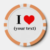 CUSTOM! I Herz Poker Chips - Orange (Vorderseite)