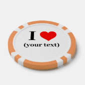 CUSTOM! I Herz Poker Chips - Orange (Einzeln)
