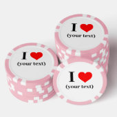 CUSTOM! I Herz Poker Chips - Rosa (Stapel)