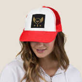 Custom I Initited Monogram-Cap Red Royal Truckerkappe (Beispiel)