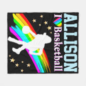 CUSTOM I LIEBE BASKETBALL FLEECKET FLEECEDECKE (Vorderseite (Horizontal))