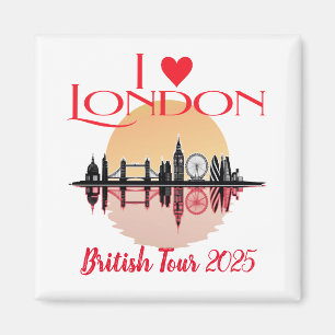 Custom I Liebe London Skyline Coronation Souvenir Magnet