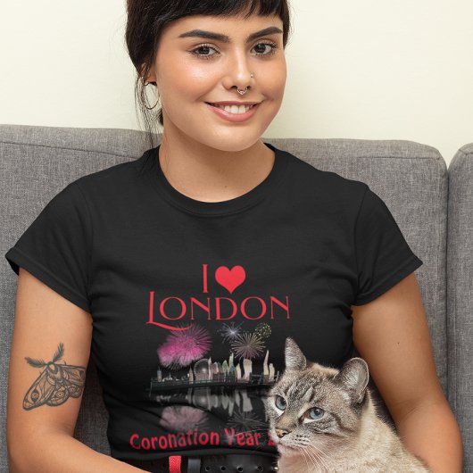 Custom I Liebe London Skyline Fireworks Souvenir T-Shirt