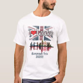 Custom I Liebe London Skyline Union Jack Souvenir T-Shirt (Vorderseite)