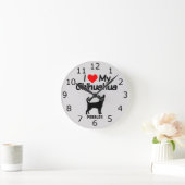 CUSTOM I Liebe Mein Chihuahua Hund Runde Wanduhr (Zuhause)