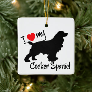 CUSTOM I Liebe Mein Cocker Spanierhund Keramikornament