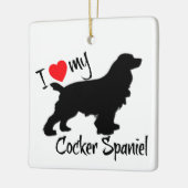 CUSTOM I Liebe Mein Cocker Spanierhund Keramikornament (Links)