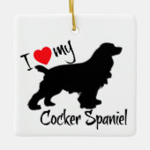CUSTOM I Liebe Mein Cocker Spanierhund Keramikornament (Vorderseite)