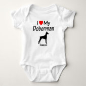 CUSTOM I Liebe Mein Doberman Pinscher Hund Baby Strampler (Vorderseite)