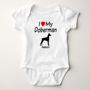 CUSTOM I Liebe Mein Doberman Pinscher Hund Baby Strampler