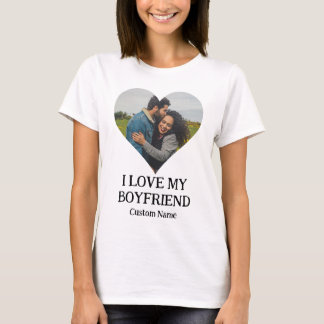 Custom I Liebe Mein Freund Herz Foto T-Shirt