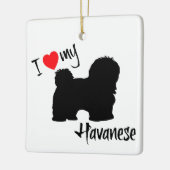 CUSTOM I Liebe Mein Havanese Hund Keramikornament (Links)