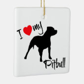CUSTOM I Liebe mein Pitbuli Hund Keramikornament (Rechts)