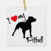 CUSTOM I Liebe mein Pitbuli Hund Keramikornament (Vorderseite)