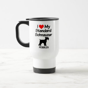 Custom I Liebe mein Standard Schnauzer Hund Reisebecher