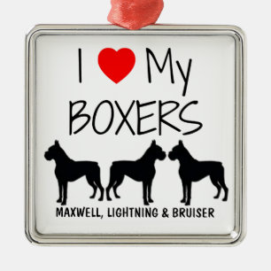 Custom I Liebe meine drei Boxen Ornament Aus Metall