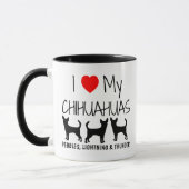Custom I Liebe Meine drei Chihuahuas Tasse (Links)