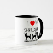 Custom I Liebe Meine drei Chihuahuas Tasse (VorderseiteRechts)