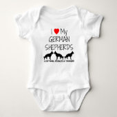 Custom I Liebe meine drei deutschen Hirten Baby Strampler (Vorderseite)