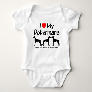 CUSTOM I Liebe meine drei Doberman Pinscher Hunde Baby Strampler