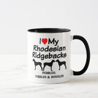 Custom I Liebe meine drei Rhodesian Ridgeback Hund Tasse
