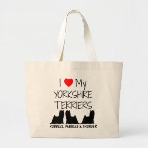 Custom I Liebe meine drei Yorkshire Terrier Jumbo Stoffbeutel