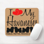 Custom I Liebe meine vier Havaneses Mousepad (Mit Mouse)