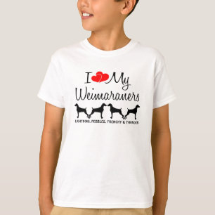 Custom I Liebe meine vier Weimaraner T-Shirt