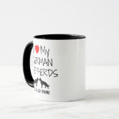 Custom I Liebe meine zwei deutschen Hirten Tasse (Vorderseite Links)