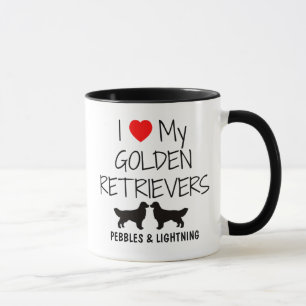 Custom I Liebe meine zwei goldenen Retrievers Tasse