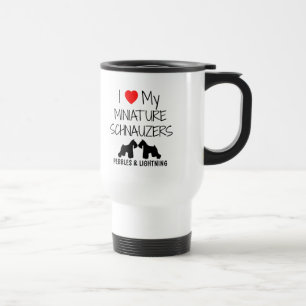 Custom I Liebe meine zwei Miniaturschnauzer Reisebecher