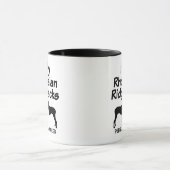 Custom I Liebe meine zwei Rhodesian Ridgeback Hund Tasse (Zentrum)