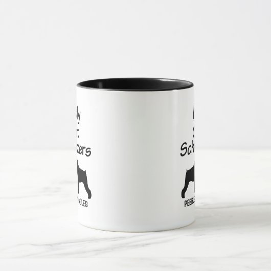 Custom I Liebe meine zwei Riesenhunde Schnauzer Tasse (Zentrum)