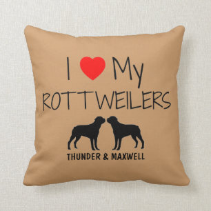 Custom I Liebe meine zwei Rottweiler Kissen