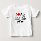 Custom I Liebe Meine zwei schwarzen Labrador Baby T-shirt (Vorderseite)