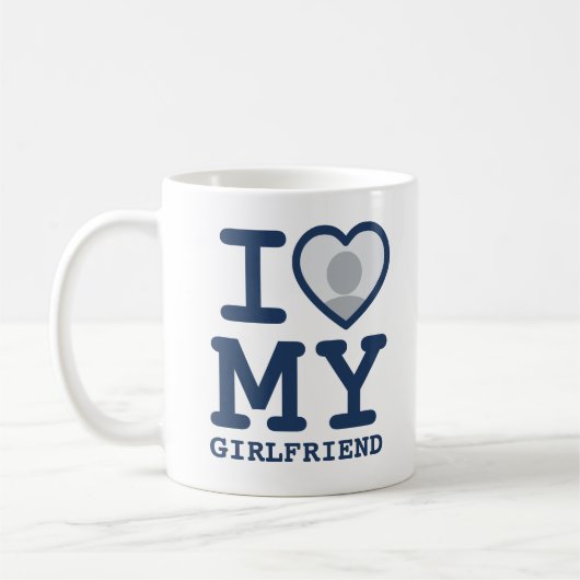 Custom I Liebe meiner Freundin Foto Text Kaffeetasse (Links)