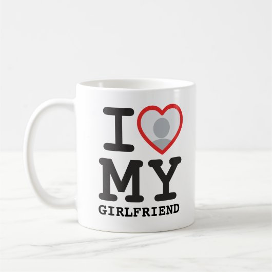 Custom I Liebe meiner Freundin Foto Text Kaffeetasse (Links)
