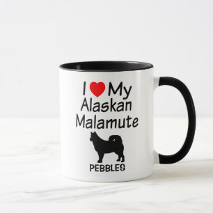 Custom I Liebe My Alaskan Malamute Dog Tasse