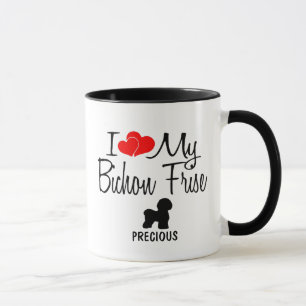 Custom I Liebe My Bichon Frise Tasse