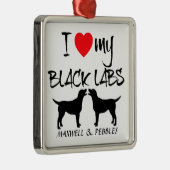 Custom I Liebe My Black Labradors Ornament Aus Metall (Rechts)